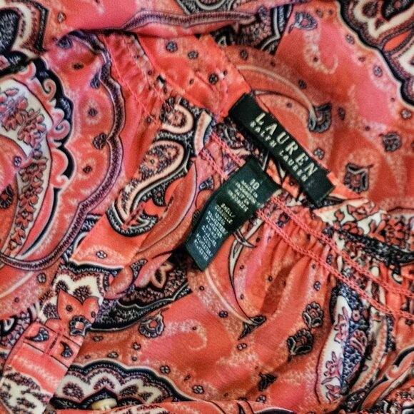 LAUREN RALPH LAUREN, Pink paisley sheer shirt dress - Picture 9 of 9